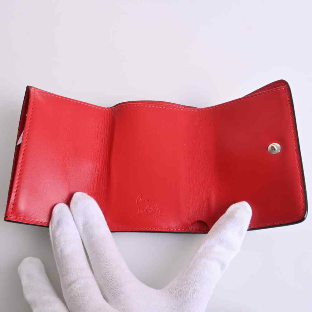 Christian Louboutin Leather Trifold Compact Wallet Black - Picture 4 of 7